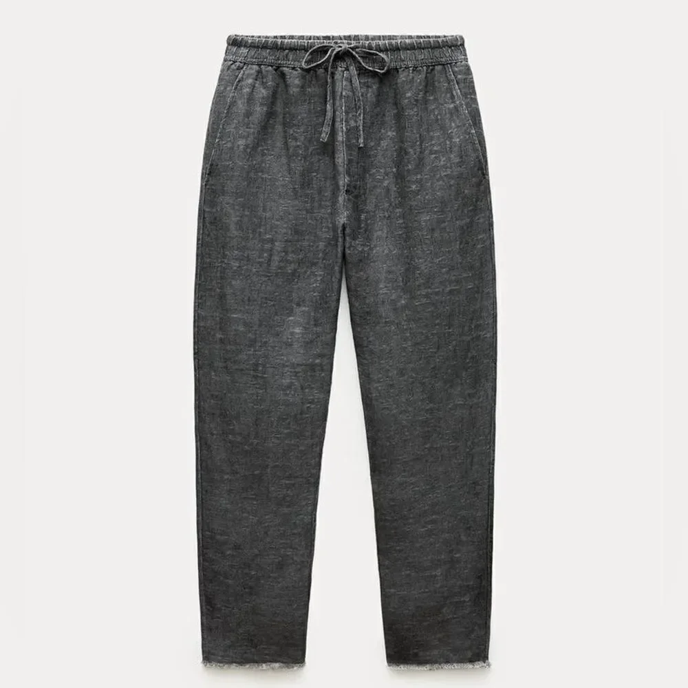ZARA ZW COLLECTION LINEN BLEND JOGGER PANTS
